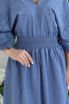 Платье голубое с вышивкой Wisell(фото3)