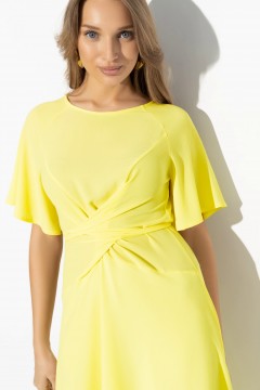 Платье миди жёлтого цвета с завязками Charutti(фото3)